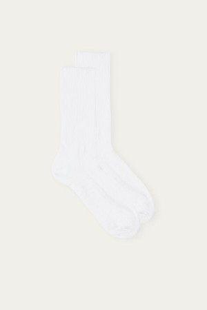 White Intimissimi Short Terrycloth Men Socks | 1065RJVQE