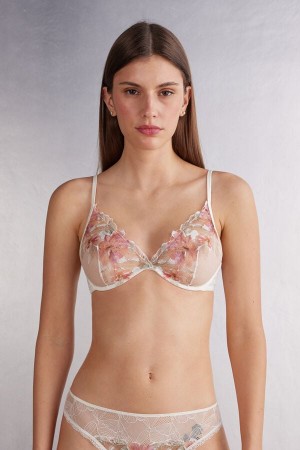 White Intimissimi Summer Sunset Alessia Balconette Women Bra | 9456UDPLA