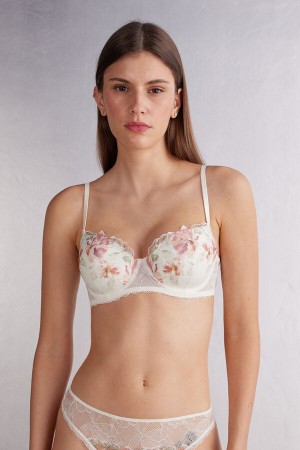 White Intimissimi Summer Sunset Sofia Balconette Women Bra | 2198HMPWT