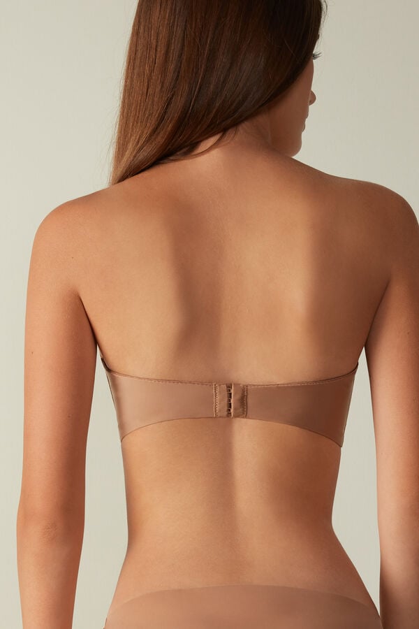 Beige Intimissimi Giada Microfiber Bandeau Women Bra | 9152TQEPY