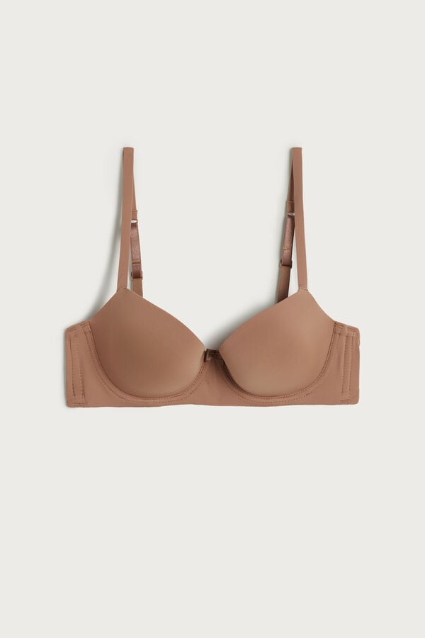 Beige Intimissimi Sofia Microfiber Padded Balconette Women Bra | 8715JBTIZ