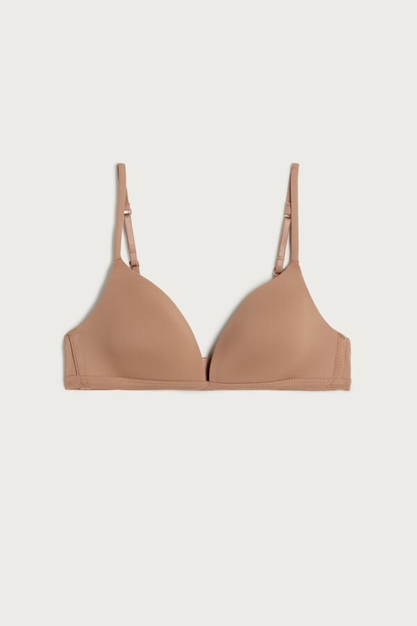 Beige Intimissimi Tiziana Microfiber Triangle Women Bra | 6071YIFXD