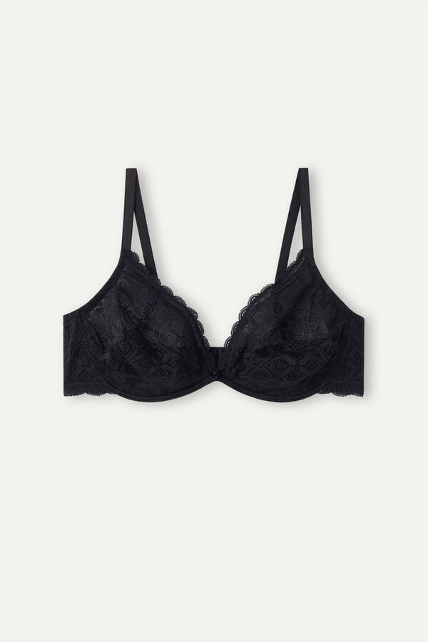 Black Intimissimi Alessia Balconette Lace Women Bra | 4562ZWDIR