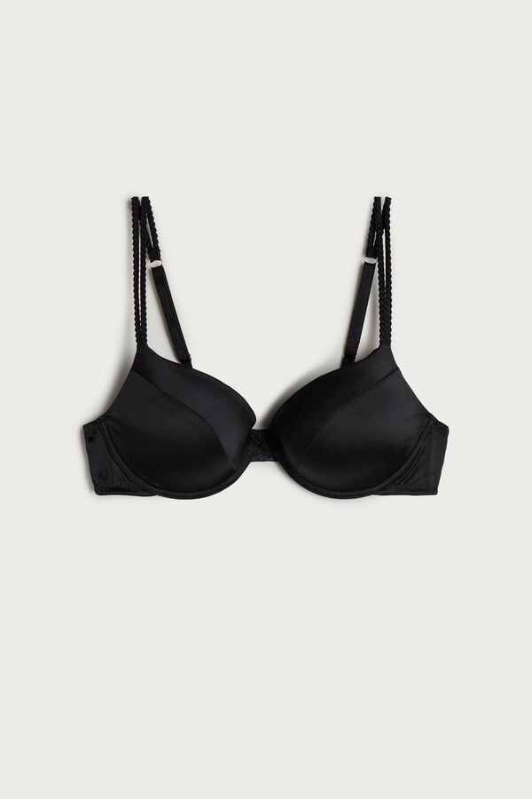 Black Intimissimi Bellissima Silk Push-Up Women Bra | 9501AUNYZ