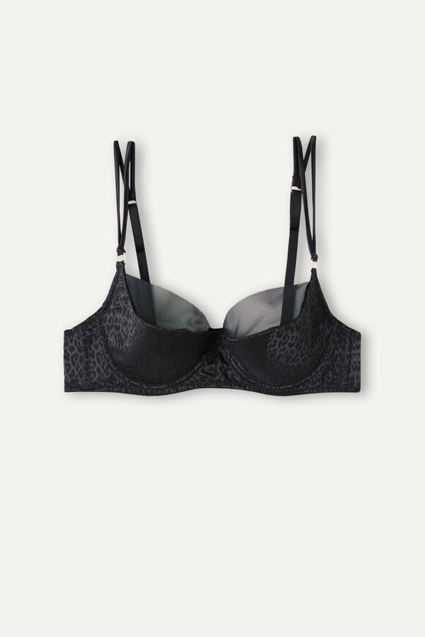 Black Intimissimi Cool Minimal Demi Women Bra | 6251UVNDC