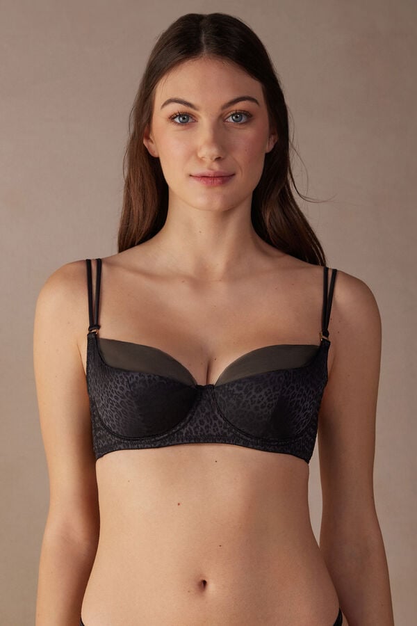 Black Intimissimi Cool Minimal Demi Women Bra | 6251UVNDC