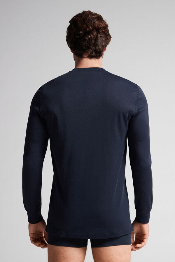 Black Intimissimi Cottons Men Long Sleeve | 6081JQHZF