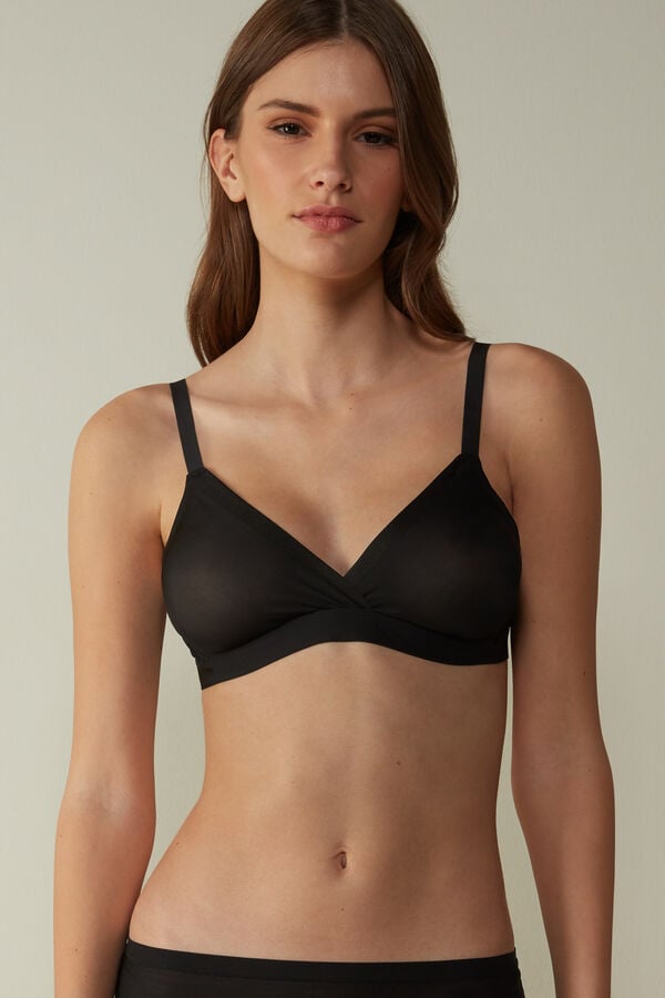 Black Intimissimi Emma Invisible Touch Triangle Women Bra | 3142RSUYX