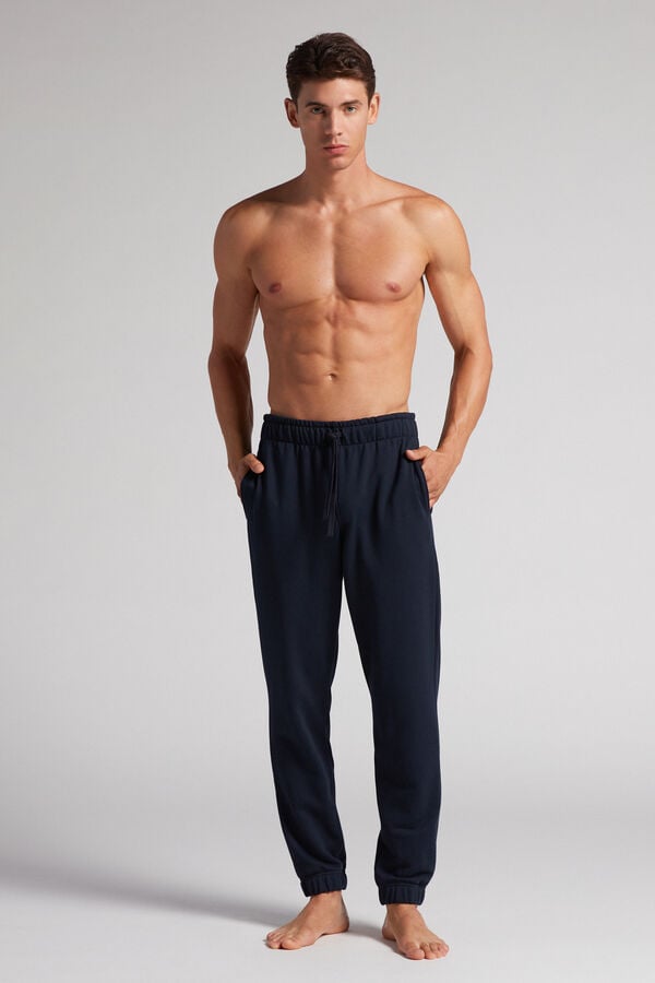 Black Intimissimi Full Length Lightweight Sweat Men Pants | 4183OLDCE