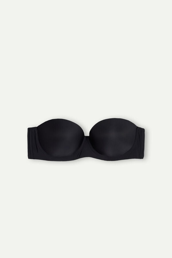 Black Intimissimi Giada Microfiber Bandeau Women Bra | 5974DYXEC