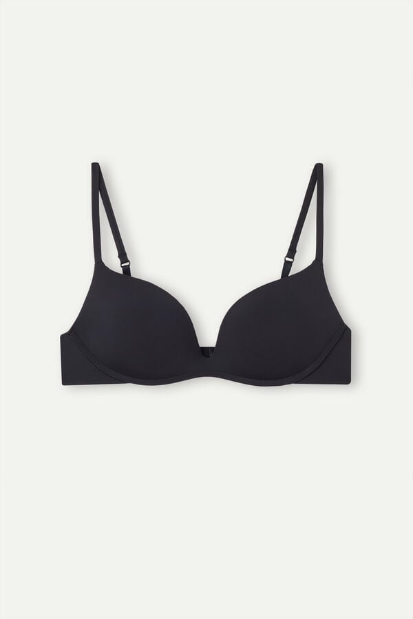 Black Intimissimi Gioia Push-Up Ultralight Microfiber Women Bra | 5064HEGCA