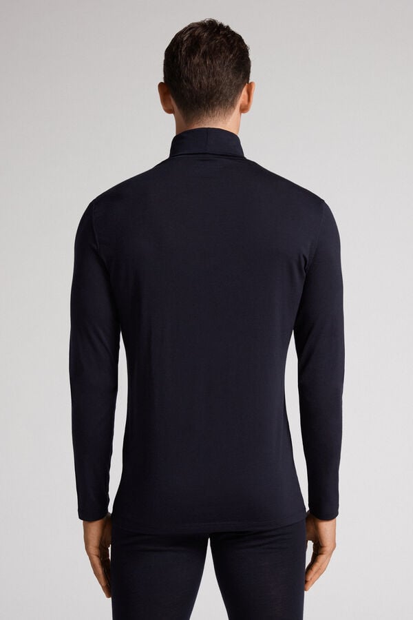 Black Intimissimi High-Neck Merino-Wool Men Long Sleeve | 4239VIUZK