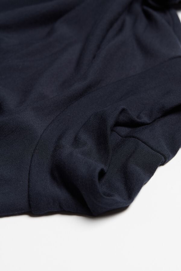 Black Intimissimi High-Neck Modal-Cashmere Men Long Sleeve | 3027FBLDI