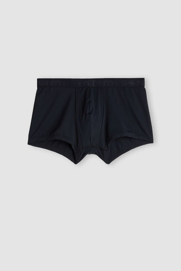 Black Intimissimi Microfiber Logo Men Shorts | 7915OFNYT