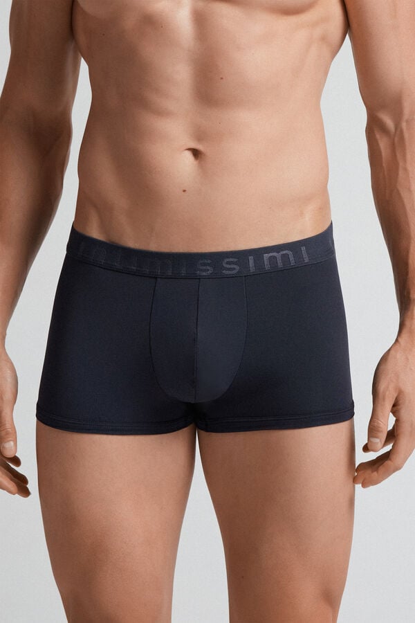 Black Intimissimi Microfiber Logo Men Shorts | 7915OFNYT