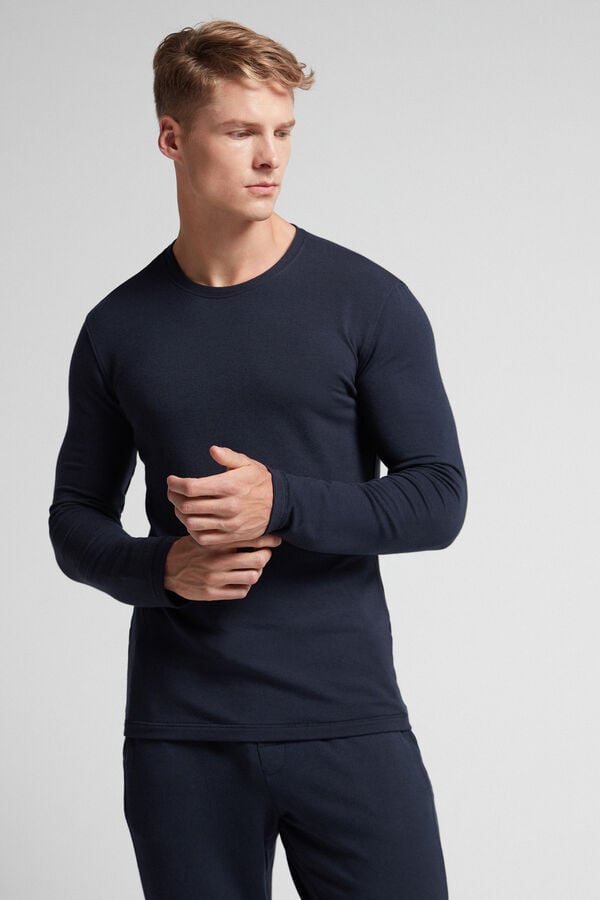 Black Intimissimi Modal-Cashmere Men Long Sleeve | 0364YVSME