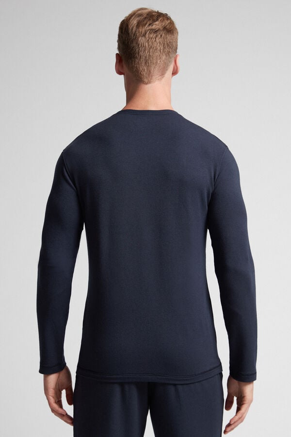 Black Intimissimi Modal-Cashmere Men Long Sleeve | 0364YVSME