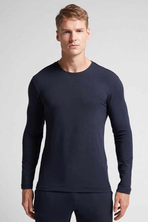 Black Intimissimi Modal-Cashmere Men Long Sleeve | 0364YVSME