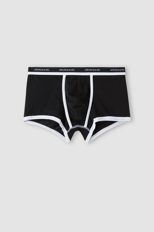 Black Intimissimi Natural Fresh Cotton Men Boxer | 9536JXMLC