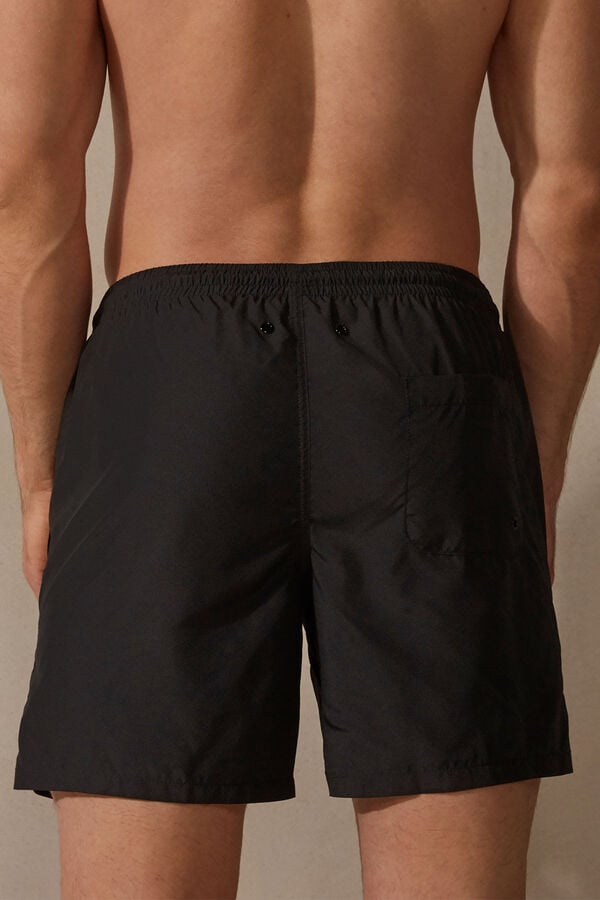 Black Intimissimi Plain Men Swim Trunks | 7352IDQJA