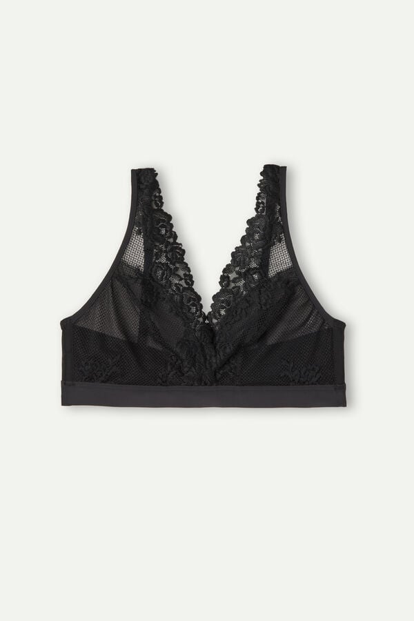 Black Intimissimi Pretty Flowers Lara Triangle Women Bra | 6081GLEJT