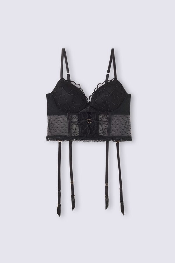 Black Intimissimi Queen Of Hearts Silvia Merrywidow Women Corset | 8964AOVNH