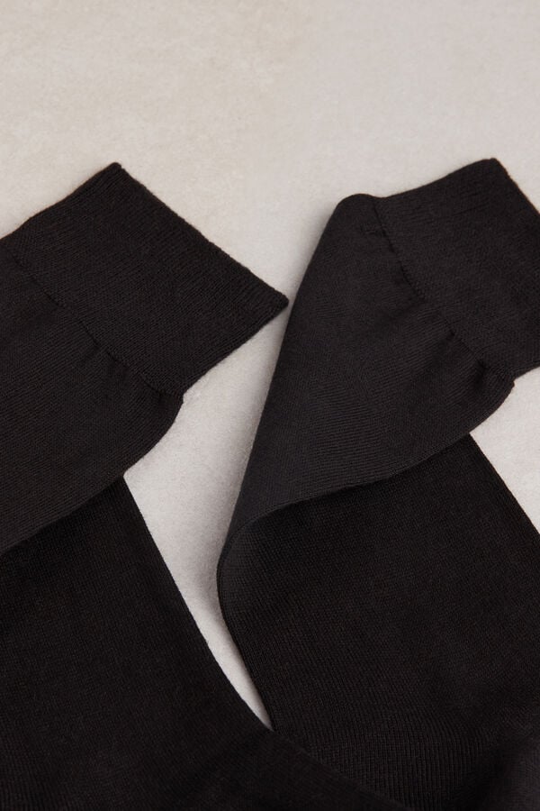 Black Intimissimi Short Chashmere-Silk-Cotton Men Socks | 0749WHPLD