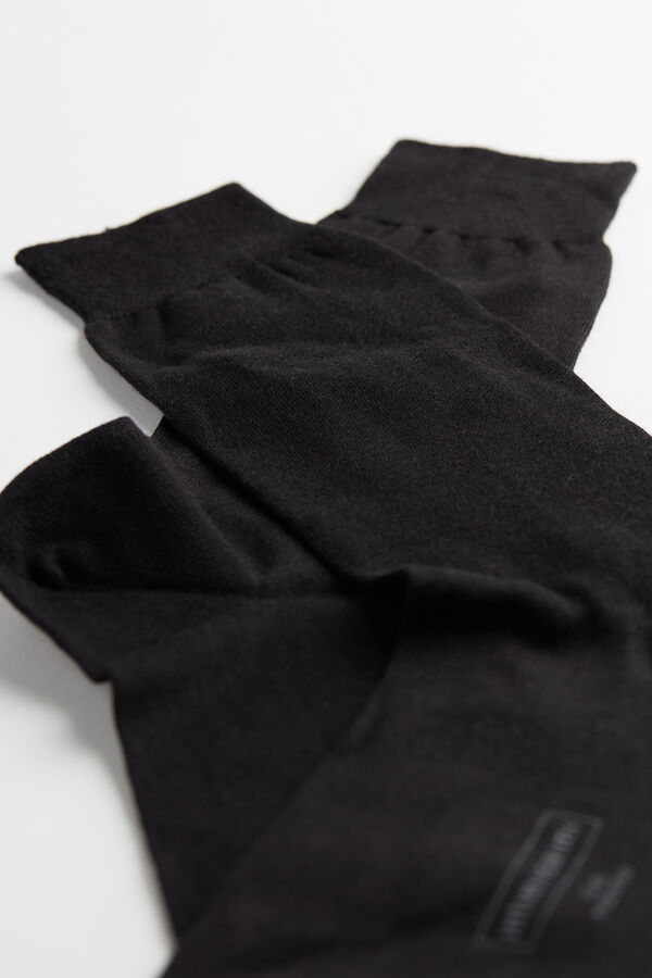 Black Intimissimi Short Chashmere-Silk-Cotton Men Socks | 0749WHPLD