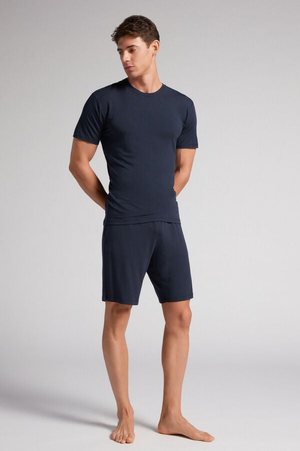 Black Intimissimi Silk And Modal Men Shorts | 9432KXOMT