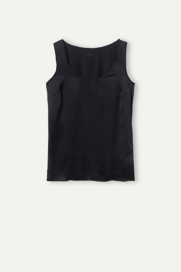 Black Intimissimi Silk And Modal Women Tank Top | 5142GUPRL