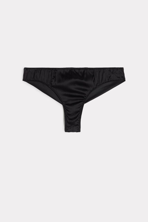 Black Intimissimi Silk Cheeky Women Briefs | 1895XMDGA