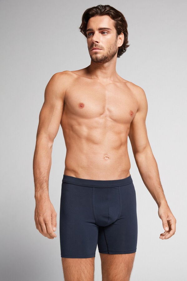 Black Intimissimi Superior Cotton Long Men Boxer | 0431SLXOP