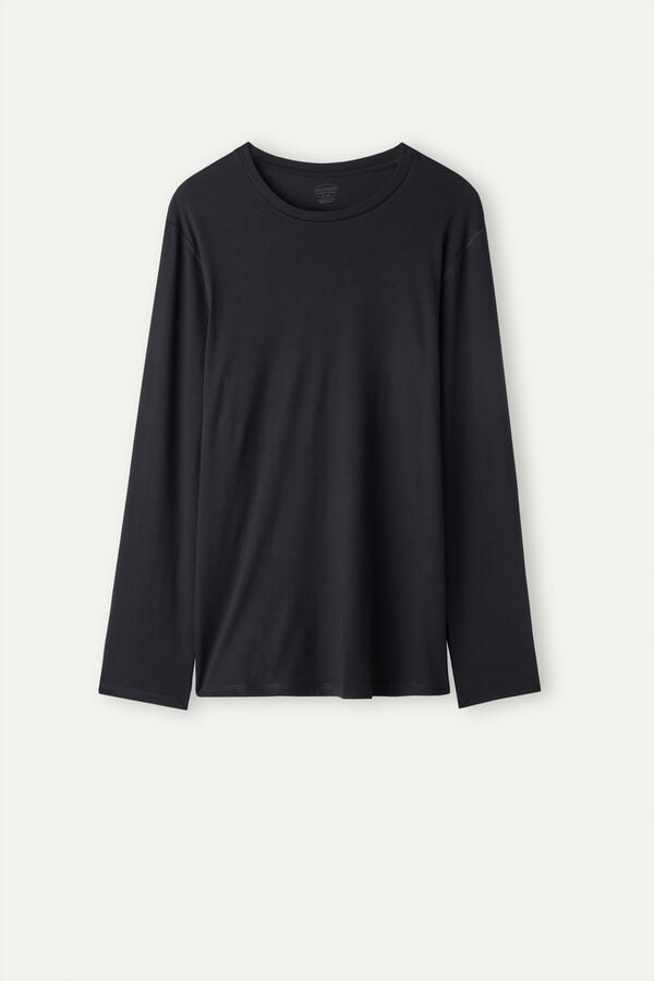 Black Intimissimi Superior Cotton Oversized Women Long Sleeve | 9302RZVMK