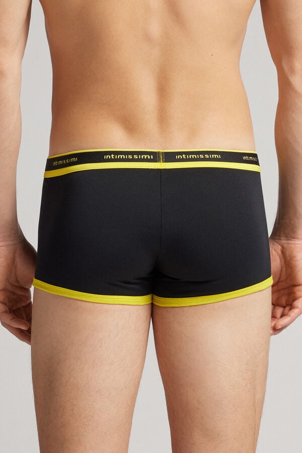 Black Intimissimi Superior Cotton With Logo Men Boxer | 0954POHRA