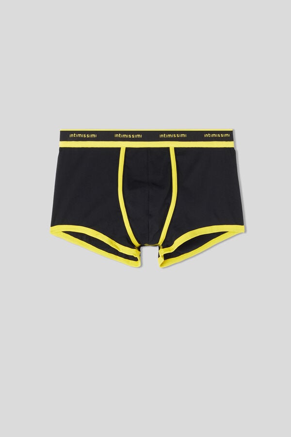 Black Intimissimi Superior Cotton With Logo Men Boxer | 0954POHRA