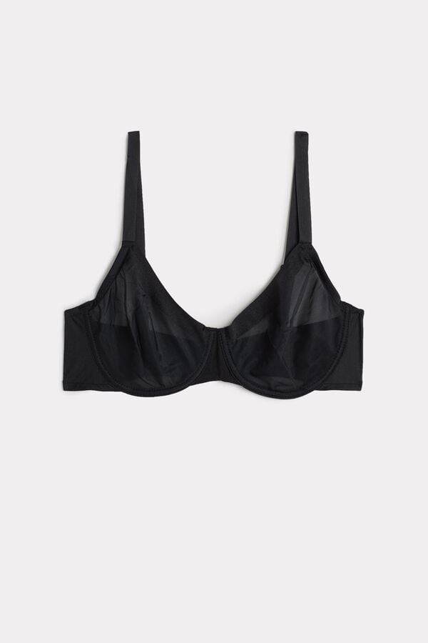 Black Intimissimi Sveva Invisible Touch Balconette Women Bra | 2189IPBUS