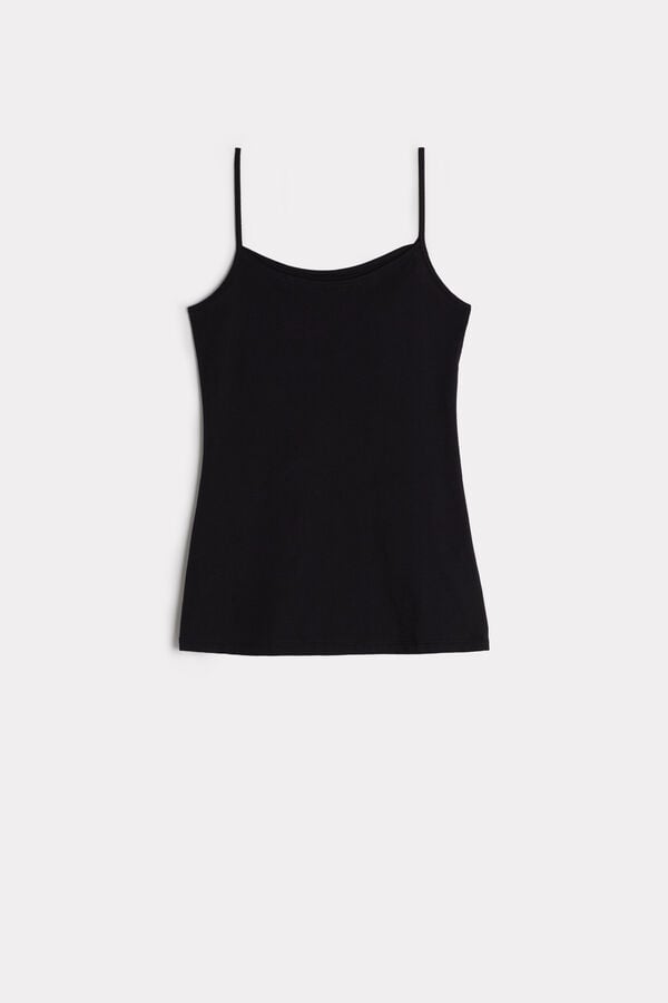 Black Intimissimi Ultrafresh Cotton Camisole Women Tank Top | 2104YAGXD