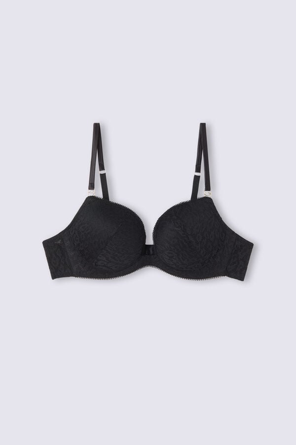 Black Intimissimi Your Wild Side Monica Push-Up Women Bra | 2351RZQUI