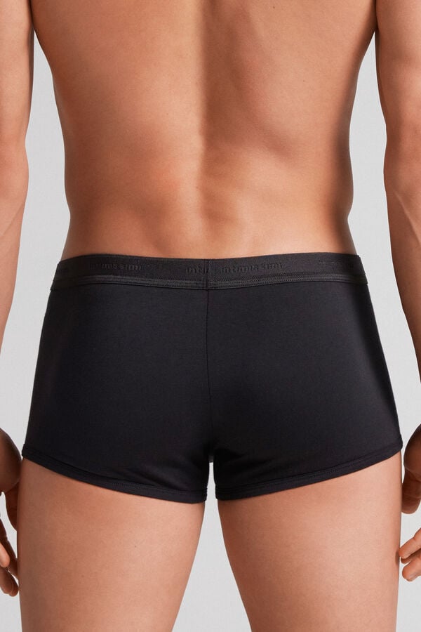 Black / Black Intimissimi Superior Cotton With Logo Men Boxer | 1706MGQSH