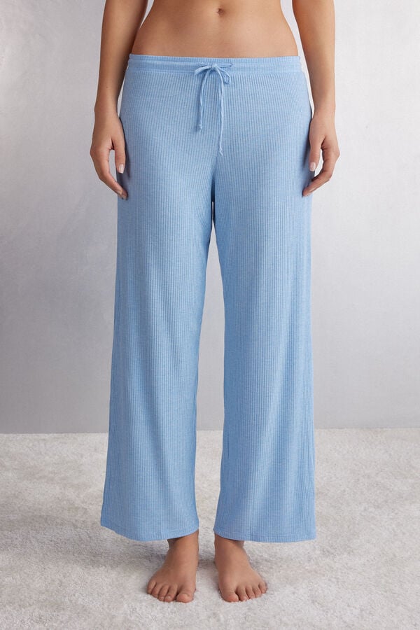 Blue Intimissimi Chic Comfort Full Length Modal Palazzo Women Pants | 8146SUIPO