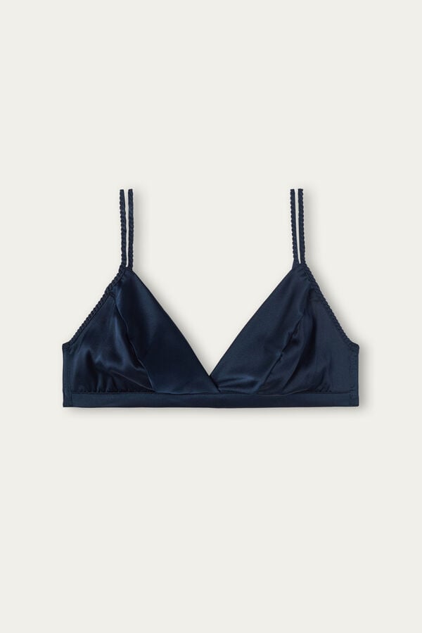 Blue Intimissimi Emma Refined Everydaylette Triangle Silk Women Bra | 7852RKCGB