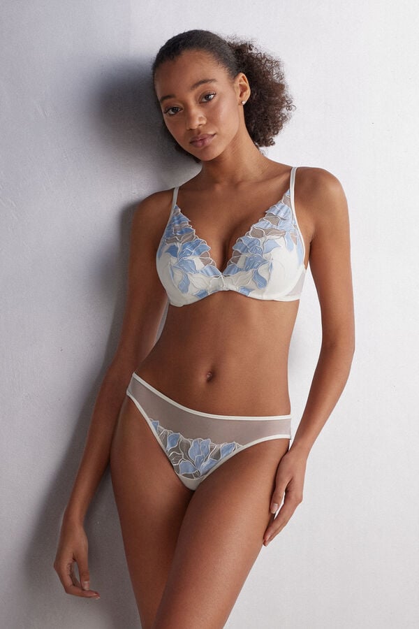 Blue Intimissimi Eternal Flowers Giorgia Balconette Women Bra | 6528UIPKY