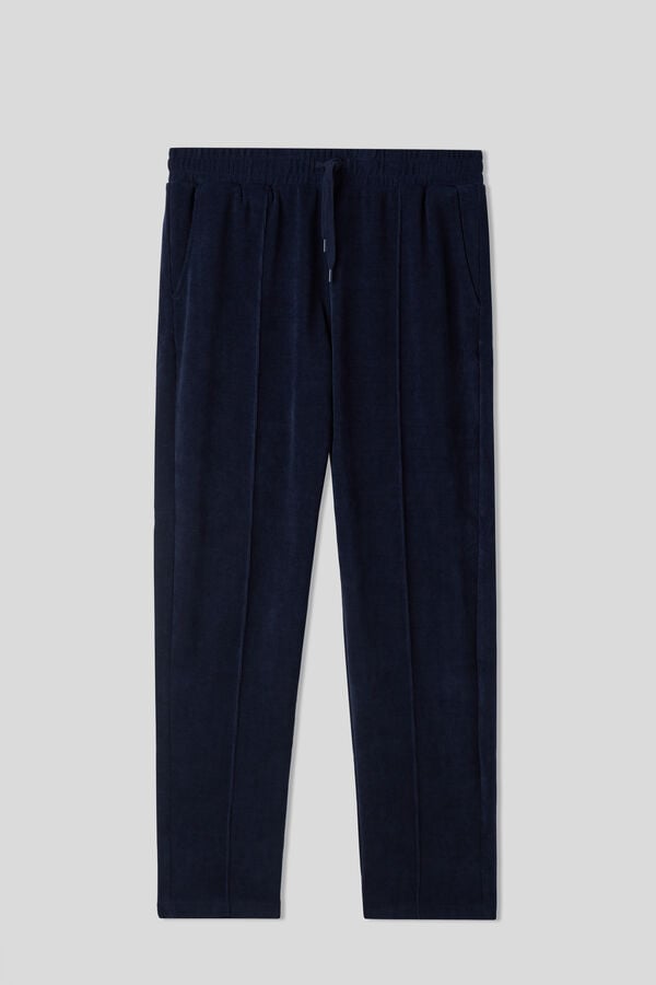 Blue Intimissimi Ribbed Chenille Full Length Men Pants | 7391TINLJ