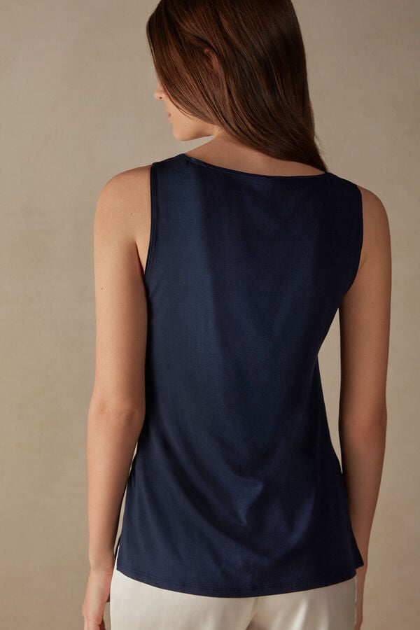 Blue Intimissimi Silk And Modal Women Tank Top | 6458IOWRV