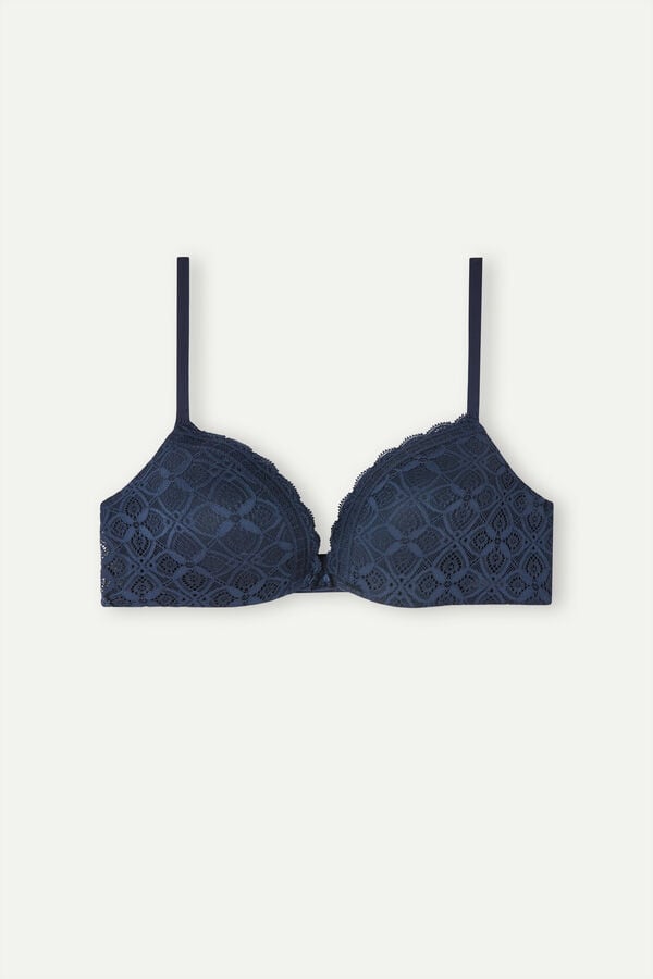 Blue Intimissimi Silvia Push-Up Lace Women Bra | 6254IPTJY