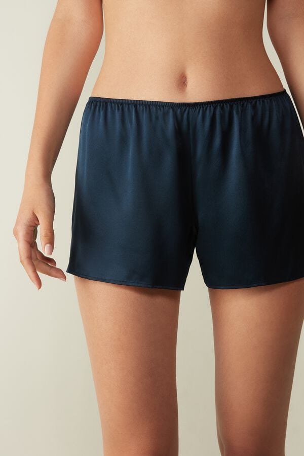 Blue Intimissimi Smooth Silk-Satin Women Shorts | 4379JDXGO