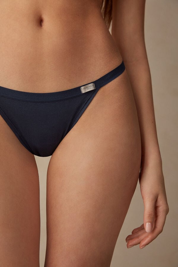 Blue Intimissimi String In Cotton Women Thong | 2903OQMXB