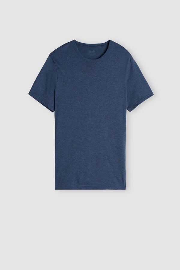 Blue Intimissimi Superior Cotton Men T-Shirt | 6504TGCVP