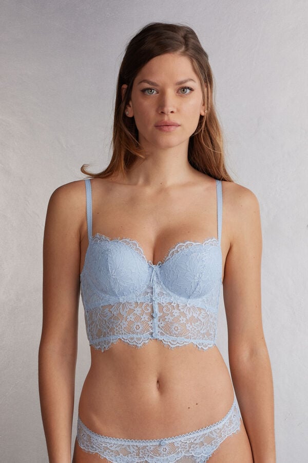 Blue Intimissimi The Most Romantic Season Sofia Bustier Balconette Women Bra | 3026YQLPS