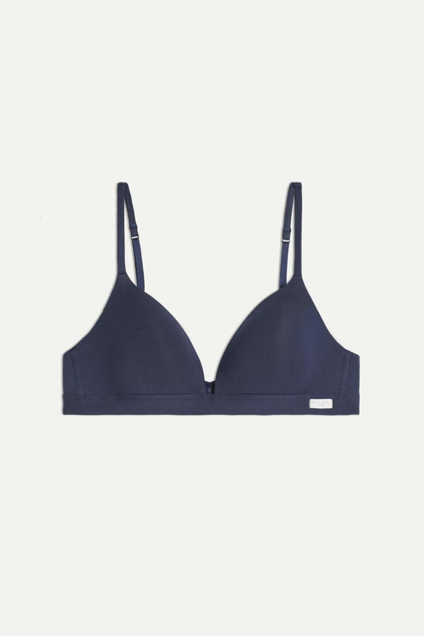 Blue Intimissimi Tiziana Triangle Cotton Women Bra | 6718QMLJE